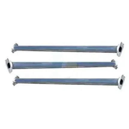 Horizontal scaffolding ledgers with end cups