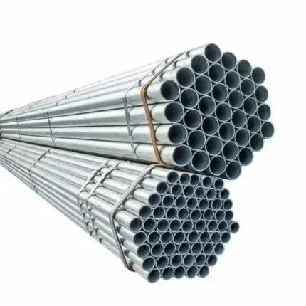 Bundle of galvanised scaffolding pipes